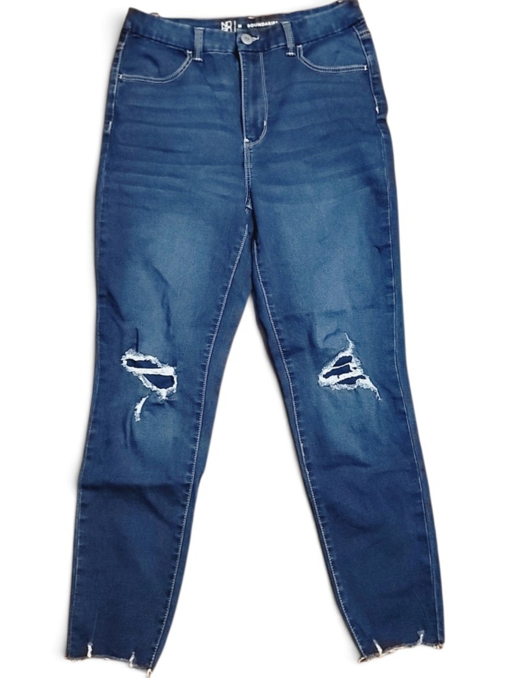 NOBO - Size 13 High-Rise Distressed Women’s Jeans - Dark Blue